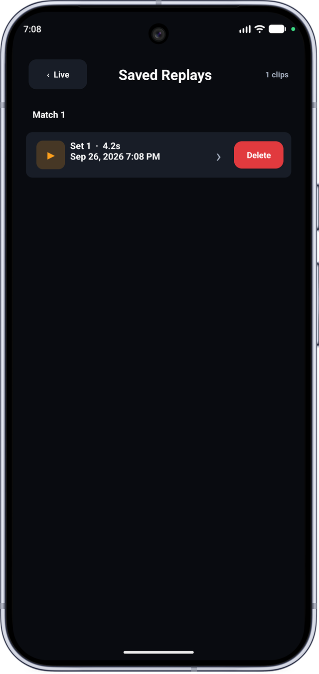 VolCam saved replays list